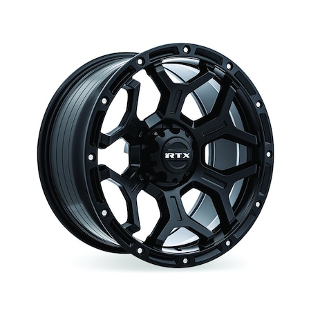 Rtx Alloy Wheel, Goliath 17x9 5x127 ET-15 CB71.5 Satin Black Milled Rivets 083109